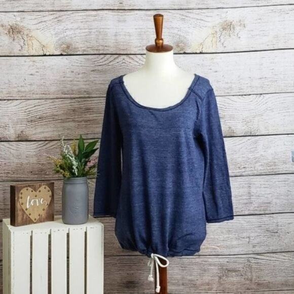 Nation LTD Women’s Sweatshirt Navy Drawstring Size Extra Small - Picture 1 of 4